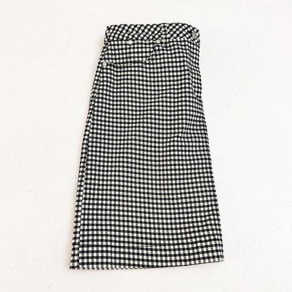 Talbots Gingham Checkered Pattern Pencil Skirt Black White Size 12 - Picture 7 of 7
